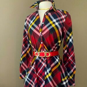 Fabulous Brooks brothers lightweight plaid dress. Perfect summer or fall colors